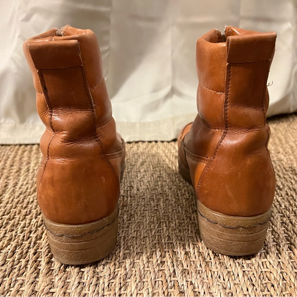 Vintage BLONDO Brown Leather Ankle Boots with Zipper - Picture 5 of 9